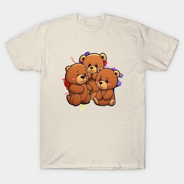 3 TINY BEARS #1 T-Shirt by RickTurner